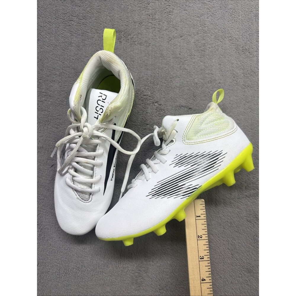 New Balance Rush Jr v4 Lacrosse Cleats White/Volt US Kids READ